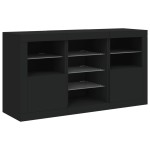 vidaXL Servantă cu lumini LED, negru, 123x37x67 cm vidaXL Servantă cu lumini LED, negru, 123x37x67 cm