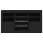 vidaXL Servantă cu lumini LED, negru, 123x37x67 cm vidaXL Servantă cu lumini LED, negru, 123x37x67 cm