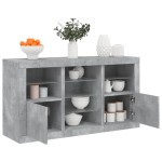 vidaXL Servantă cu lumini LED, gri beton, 123x37x67 cm vidaXL Servantă cu lumini LED, gri beton, 123x37x67 cm