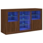 vidaXL Dulap cu lumini LED, stejar maro, 123x37x67 cm vidaXL Dulap cu lumini LED, stejar maro, 123x37x67 cm