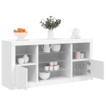 vidaXL Servantă cu lumini LED, alb, 142,5x37x67 cm