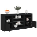vidaXL Servantă cu lumini LED, negru, 142,5x37x67 cm vidaXL Servantă cu lumini LED, negru, 142,5x37x67 cm