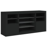 vidaXL Servantă cu lumini LED, negru, 142,5x37x67 cm vidaXL Servantă cu lumini LED, negru, 142,5x37x67 cm