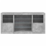 vidaXL Servantă cu lumini LED, gri beton, 142,5x37x67 cm