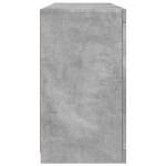 vidaXL Servantă cu lumini LED, gri beton, 142,5x37x67 cm
