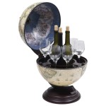 vidaXL Bar tip glob pământesc stativ sticle vin, verde, eucalipt vidaXL Bar tip glob pământesc stativ sticle vin, verde, eucalipt