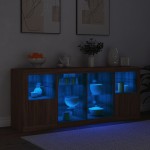 vidaXL Servantă cu lumini LED, stejar maro, 163x37x67 cm vidaXL Servantă cu lumini LED, stejar maro, 163x37x67 cm