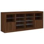 vidaXL Servantă cu lumini LED, stejar maro, 163x37x67 cm vidaXL Servantă cu lumini LED, stejar maro, 163x37x67 cm