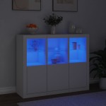 vidaXL Servantă cu lumini LED, 3 buc., alb, lemn prelucrat vidaXL Servantă cu lumini LED, 3 buc., alb, lemn prelucrat