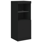 vidaXL Servantă cu lumini LED, 3 buc., negru, lemn prelucrat vidaXL Servantă cu lumini LED, 3 buc., negru, lemn prelucrat