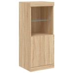 vidaXL Servantă cu lumini LED, 3 buc., stejar sonoma, lemn prelucrat vidaXL Servantă cu lumini LED, 3 buc., stejar sonoma, lemn prelucrat