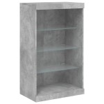 vidaXL Servantă cu lumini LED, 3 buc., gri beton, lemn prelucrat