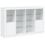 vidaXL Servantă cu lumini LED, 3 buc., alb, lemn prelucrat vidaXL Servantă cu lumini LED, 3 buc., alb, lemn prelucrat