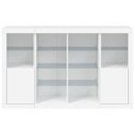 vidaXL Servantă cu lumini LED, 3 buc., alb, lemn prelucrat vidaXL Servantă cu lumini LED, 3 buc., alb, lemn prelucrat