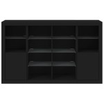 vidaXL Servantă cu lumini LED, 3 buc., negru, lemn prelucrat vidaXL Servantă cu lumini LED, 3 buc., negru, lemn prelucrat