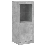 vidaXL Servantă cu lumini LED, 3 buc., gri beton, lemn prelucrat