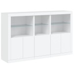 vidaXL Servantă cu lumini LED, alb, 162x37x100 cm