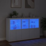 vidaXL Servantă cu lumini LED, alb, 162x37x100 cm