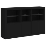vidaXL Servantă cu lumini LED, negru, 162x37x100 cm vidaXL Servantă cu lumini LED, negru, 162x37x100 cm