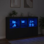 vidaXL Servantă cu lumini LED, negru, 162x37x100 cm vidaXL Servantă cu lumini LED, negru, 162x37x100 cm