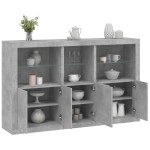 vidaXL Servantă cu lumini LED, gri beton, 162x37x100 cm vidaXL Servantă cu lumini LED, gri beton, 162x37x100 cm