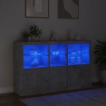 vidaXL Servantă cu lumini LED, gri beton, 162x37x100 cm vidaXL Servantă cu lumini LED, gri beton, 162x37x100 cm