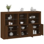 vidaXL Servantă cu lumini LED, stejar maro, 162x37x100 cm vidaXL Servantă cu lumini LED, stejar maro, 162x37x100 cm