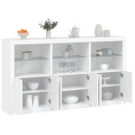 vidaXL Servantă cu lumini LED, alb, 181,5x37x100 cm vidaXL Servantă cu lumini LED, alb, 181,5x37x100 cm
