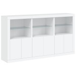 vidaXL Servantă cu lumini LED, alb, 181,5x37x100 cm vidaXL Servantă cu lumini LED, alb, 181,5x37x100 cm