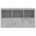 vidaXL Servantă cu lumini LED, gri beton, 181,5x37x100 cm
