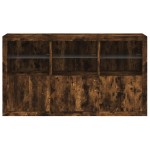 vidaXL Servantă cu lumini LED, stejar fumuriu, 181,5x37x100 cm