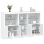 vidaXL Servantă cu lumini LED, alb, 162x37x100 cm vidaXL Servantă cu lumini LED, alb, 162x37x100 cm