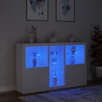 vidaXL Servantă cu lumini LED, alb, 162x37x100 cm vidaXL Servantă cu lumini LED, alb, 162x37x100 cm