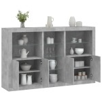 vidaXL Servantă cu lumini LED, gri beton, 162x37x100 cm vidaXL Servantă cu lumini LED, gri beton, 162x37x100 cm