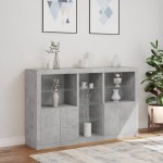 vidaXL Servantă cu lumini LED, gri beton, 162x37x100 cm vidaXL Servantă cu lumini LED, gri beton, 162x37x100 cm