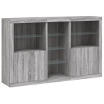 vidaXL Servantă cu lumini LED, gri sonoma, 162x37x100 cm vidaXL Servantă cu lumini LED, gri sonoma, 162x37x100 cm