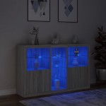 vidaXL Servantă cu lumini LED, gri sonoma, 162x37x100 cm vidaXL Servantă cu lumini LED, gri sonoma, 162x37x100 cm