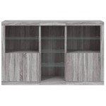 vidaXL Servantă cu lumini LED, gri sonoma, 162x37x100 cm vidaXL Servantă cu lumini LED, gri sonoma, 162x37x100 cm