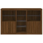 vidaXL Servantă cu lumini LED, stejar maro, 162x37x100 cm