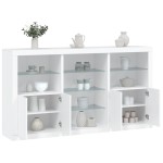 vidaXL Servantă cu lumini LED, alb, 181,5x37x100 cm vidaXL Servantă cu lumini LED, alb, 181,5x37x100 cm