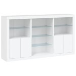 vidaXL Servantă cu lumini LED, alb, 181,5x37x100 cm vidaXL Servantă cu lumini LED, alb, 181,5x37x100 cm