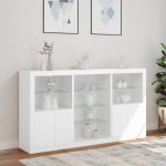 vidaXL Servantă cu lumini LED, alb, 181,5x37x100 cm vidaXL Servantă cu lumini LED, alb, 181,5x37x100 cm
