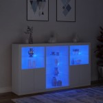 vidaXL Servantă cu lumini LED, alb, 181,5x37x100 cm vidaXL Servantă cu lumini LED, alb, 181,5x37x100 cm