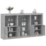 vidaXL Servantă cu lumini LED, gri beton, 181,5x37x100 cm vidaXL Servantă cu lumini LED, gri beton, 181,5x37x100 cm