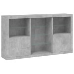 vidaXL Servantă cu lumini LED, gri beton, 181,5x37x100 cm vidaXL Servantă cu lumini LED, gri beton, 181,5x37x100 cm