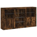 vidaXL Servantă cu lumini LED, stejar fumuriu, 181,5x37x100 cm vidaXL Servantă cu lumini LED, stejar fumuriu, 181,5x37x100 cm