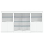vidaXL Servantă cu lumini LED, alb, 202x37x100 cm vidaXL Servantă cu lumini LED, alb, 202x37x100 cm