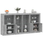 vidaXL Servantă cu lumini LED, gri beton, 202x37x100 cm vidaXL Servantă cu lumini LED, gri beton, 202x37x100 cm