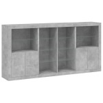 vidaXL Servantă cu lumini LED, gri beton, 202x37x100 cm vidaXL Servantă cu lumini LED, gri beton, 202x37x100 cm