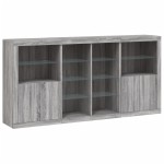 vidaXL Servantă cu lumini LED, gri sonoma, 202x37x100 cm vidaXL Servantă cu lumini LED, gri sonoma, 202x37x100 cm